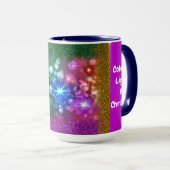 クリスマスカラフルのマグカップの光 マグカップ (正面右)