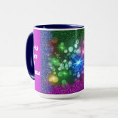 クリスマスカラフルのマグカップの光 マグカップ (正面左)