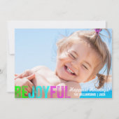 クリスマスカラフルの写真を楽しむ シーズンカード (正面)