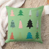 クリスマスカラフルの木は別の側に緑 クッション (ブランケット)