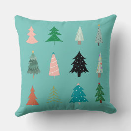 クリスマスカラフルの木は別の側に緑 クッション