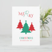 クリスマスカラフルの木メリークリスマスカード シーズンカード (スタンド正面)