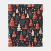 クリスマスカラフルの木 フリースブランケット (正面)