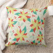 クリスマスカラフルの花 クッション (ブランケット)