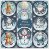 クリスマスカラフルはがき シール (正面)