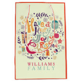 クリスマスカラフルを祝ってすてきいる ミディアムペーパーバッグ (正面)