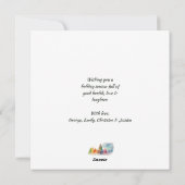 クリスマスカラフルウィンターワンダーランドの水彩画 シーズンカード (裏面)