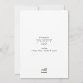 クリスマスカラフルウィンターワンダーランドの水彩画 シーズンカード (裏面)