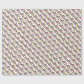 クリスマスカラフルカロリング ラッピングペーパー (フラット)