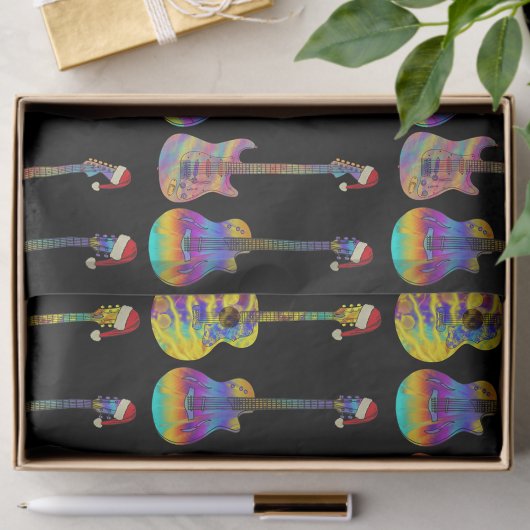 クリスマスカラフルギターパターン 薄葉紙