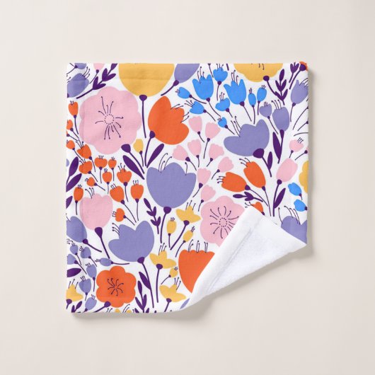 クリスマスカラフルギフトと明るいフローラ ウォッシュタオル (ウォッシュタオル)