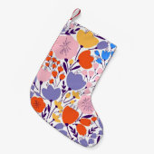 クリスマスカラフルギフトと明るいフローラ スモールクリスマスストッキング (正面 (吊り時))