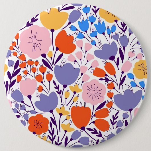 クリスマスカラフルギフトと明るいフローラ 缶バッジ (正面)