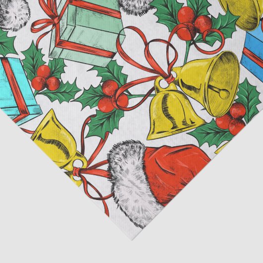 クリスマスカラフルギフトイエロークリスマスベルホリデー 薄葉紙 (詳細)