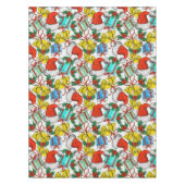 クリスマスカラフルギフト赤サンタ帽子の休日 テーブルクロス (正面)