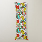 クリスマスカラフルギフト赤サンタ帽子の休日 ボディピロー (正面縦)