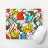 クリスマスカラフルギフト赤サンタ帽子の休日 マウスパッド (マウス)