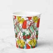 クリスマスカラフルギフト赤サンタ帽子の休日 紙コップ (右)