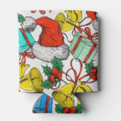 クリスマスカラフルギフト赤サンタ帽子の休日 缶クーラー (裏面)