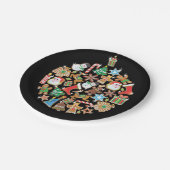 クリスマスカラフルクッキーオーナメント ペーパープレート (アングル)