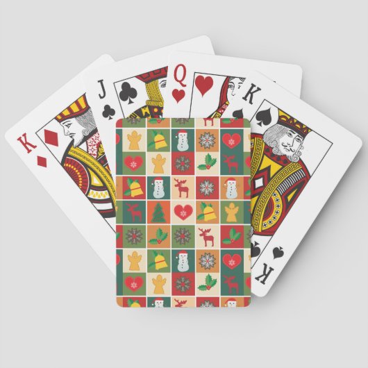 クリスマスカラフルコラージュ トランプ (裏面)