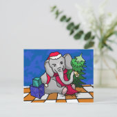 クリスマスカラフルゾウを鳴らす漫画のベル シーズンポストカード (スタンド正面)