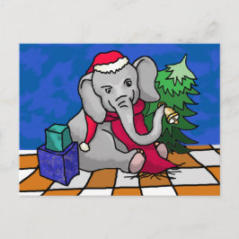 クリスマスカラフルゾウを鳴らす漫画のベル シーズンポストカード