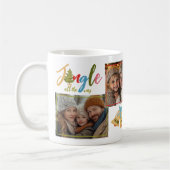 クリスマスカラフルタイポグラフィモダン名写真 コーヒーマグカップ (左)