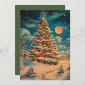 クリスマスカラフルツリーのクリスマスカード シーズンカード (正面/裏面)