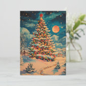 クリスマスカラフルツリーのクリスマスカード シーズンカード (スタンド正面)