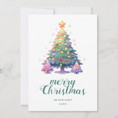 クリスマスカラフルツリーの挨拶 シーズンカード (正面)