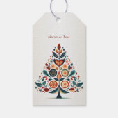 クリスマスカラフルツリースカンジナビアフォークアート ギフトタグ (裏面)