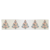 クリスマスカラフルツリースカンジナビアフォークアート ショートテーブルランナー (横)