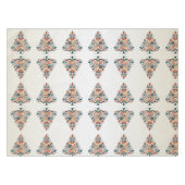 クリスマスカラフルツリースカンジナビアフォークアート テーブルクロス (正面(横))