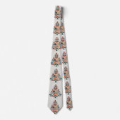 クリスマスカラフルツリースカンジナビアフォークアート ネクタイ (正面)