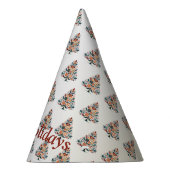 クリスマスカラフルツリースカンジナビアフォークアート パーティーハット (右)