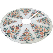 クリスマスカラフルツリースカンジナビアフォークアート ブラッシュドポリエステルツリースカート (アングル)