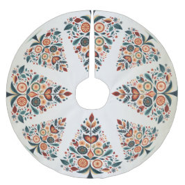 クリスマスカラフルツリースカンジナビアフォークアート ブラッシュドポリエステルツリースカート