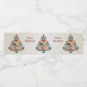 クリスマスカラフルツリースカンジナビアフォークアート ペットボトルラベル (シングルラベル)