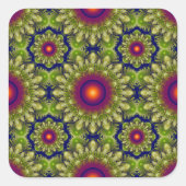 クリスマスカラフルテクスチャ スクエアシール (正面)