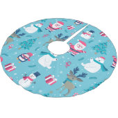 クリスマスカラフルデザイン ブラッシュドポリエステルツリースカート (アングル)