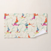 クリスマスカラフルトナカイかわいらしア ハンドタオル (ハンドタオル)