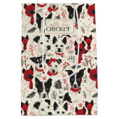 クリスマスカラフルドッグパターン ミディアムペーパーバッグ (裏面)