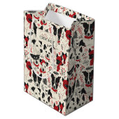 クリスマスカラフルドッグパターン ミディアムペーパーバッグ (裏面アングル)