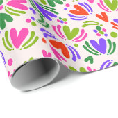 クリスマスカラフルハートと水玉模様 ラッピングペーパー (ロールコーナー)