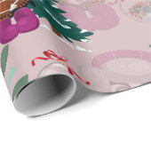 クリスマスカラフルパターンかわいいクリスマスペンギン ラッピングペーパー (ロールコーナー)