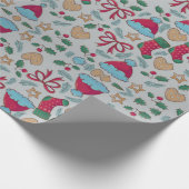 クリスマスカラフルパターン包装紙シート ラッピングペーパー (角)