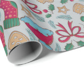 クリスマスカラフルパターン包装紙シート ラッピングペーパー (ロールコーナー)