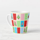 クリスマスカラフルパターン カフェラテマグ (左アングル)