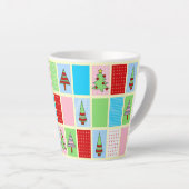 クリスマスカラフルパターン カフェラテマグ (右アングル)